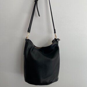 Street Level Leather Crossbody Bag - Black